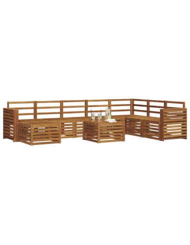 Set divani 11 pcs Naturale Legno di Acacia Massello