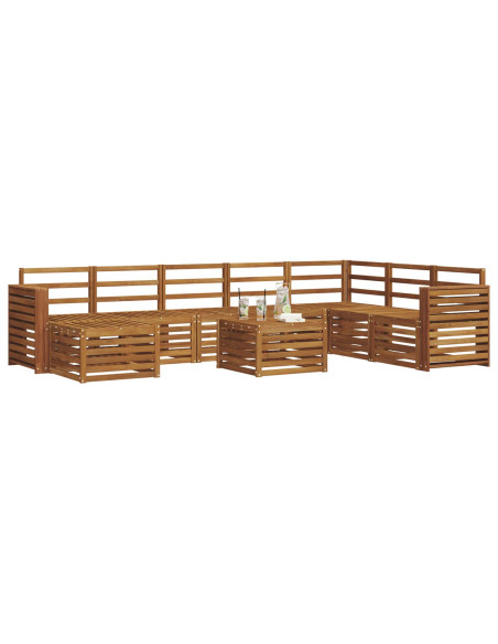 Set divani 11 pcs Naturale Legno di Acacia Massello