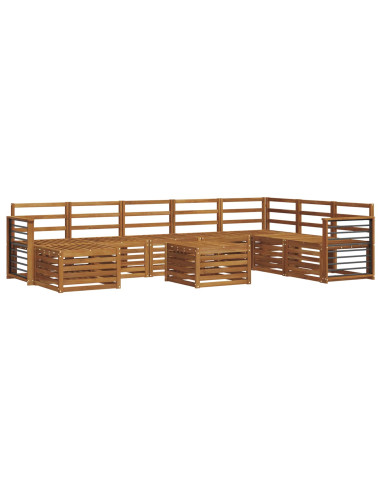 Set divani 11 pcs Naturale Legno di Acacia Massello