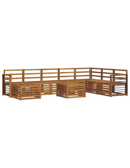 Set divani 11 pcs Naturale Legno di Acacia Massello