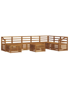 Set divani 11 pcs Naturale Legno di Acacia Massello 2