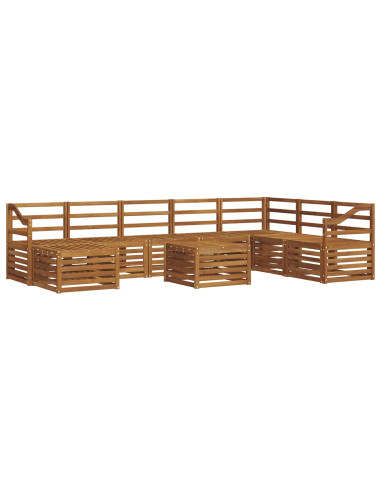 Set divani 11 pcs Naturale Legno di Acacia Massello