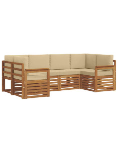 Set divani con cuscino 20 pcs Naturale Legno di Acacia Massello 2