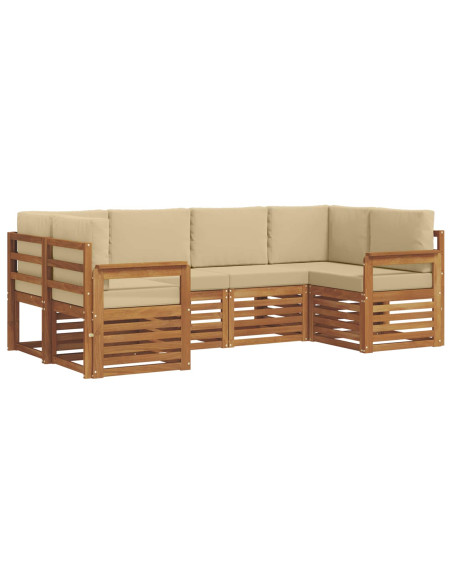 Set divani con cuscino 20 pcs Naturale Legno di Acacia Massello