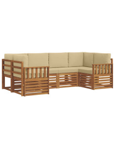 Set divani con cuscino 20 pcs Naturale Legno di Acacia Massello 2