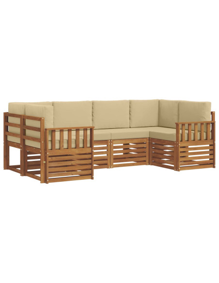 Set divani con cuscino 20 pcs Naturale Legno di Acacia Massello