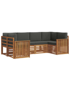 Set divani 20 pcs Naturale e Antracite Legno di Acacia Massello 2