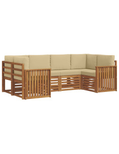 Set divani con cuscino 20 pcs Naturale Legno di Acacia Massello 2