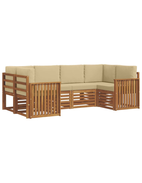Set divani con cuscino 20 pcs Naturale Legno di Acacia Massello