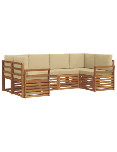 Set divani con cuscino 20 pcs Naturale Legno di Acacia Massello 2