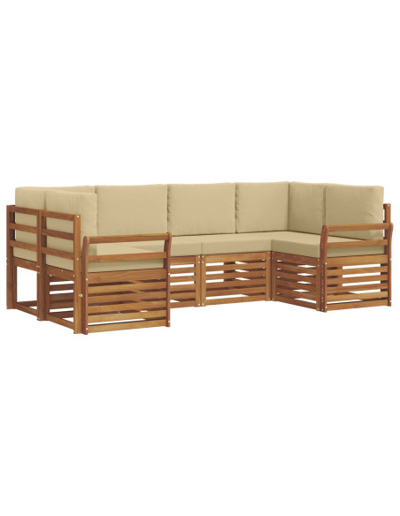 Set divani con cuscino 20 pcs Naturale Legno di Acacia Massello