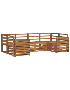 Set divani 6 pcs Naturale Legno di Acacia Massello 2