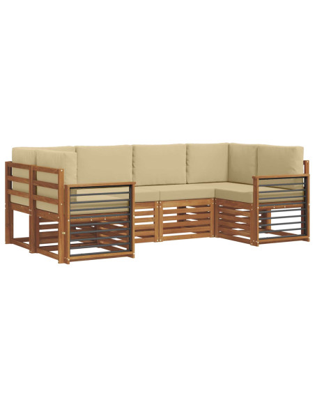 Set divani con cuscino 20 pcs Naturale Legno di Acacia Massello
