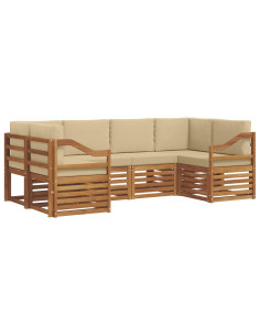 Set divani con cuscino 20 pcs Naturale Legno di Acacia Massello 2