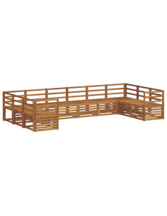 Set divani 12 pcs Naturale Legno di Acacia Massello 2