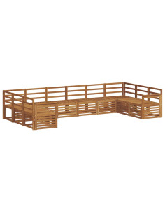 Set divani 12 pcs Naturale Legno di Acacia Massello 2