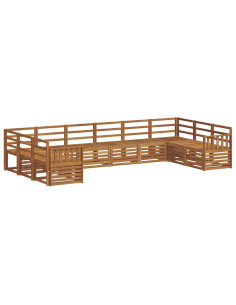 Set divani 12 pcs Naturale Legno di Acacia Massello 2