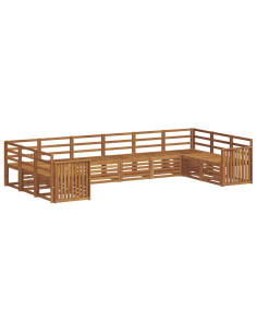 Set divani 12 pcs Naturale Legno di Acacia Massello 2