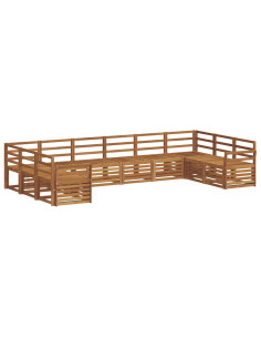 Set divani 12 pcs Naturale Legno di Acacia Massello 2