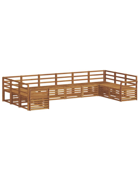 Set divani 12 pcs Naturale Legno di Acacia Massello