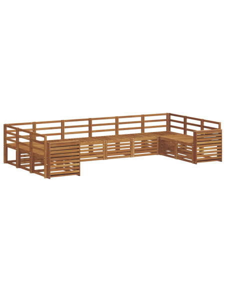 Set divani 12 pcs Naturale Legno di Acacia Massello