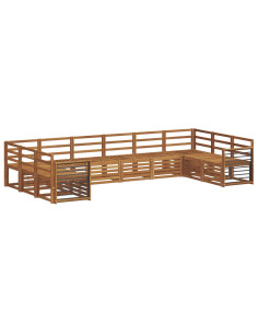 Set divani 12 pcs Naturale Legno di Acacia Massello 2