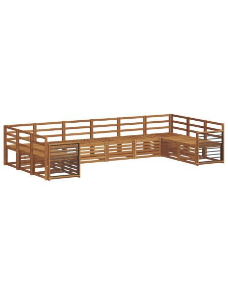 Set divani 12 pcs Naturale Legno di Acacia Massello
