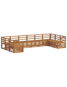 Set divani 12 pcs Naturale Legno di Acacia Massello 2