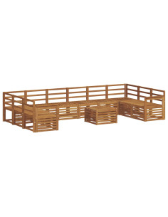 Set divani 13 pcs Naturale Legno di Acacia Massello 2