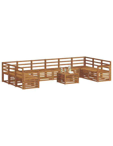 Set divani 13 pcs Naturale Legno di Acacia Massello