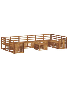 Set divani 13 pcs Naturale Legno di Acacia Massello 2