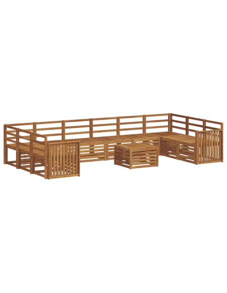 Set divani 13 pcs Naturale Legno di Acacia Massello