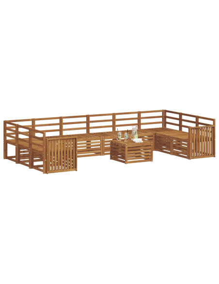 Set divani 13 pcs Naturale Legno di Acacia Massello