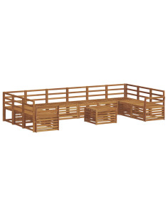 Set divani 13 pcs Naturale Legno di Acacia Massello 2