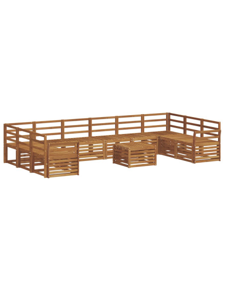 Set divani 13 pcs Naturale Legno di Acacia Massello