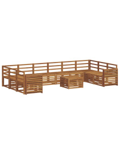 Set divani 13 pcs Naturale Legno di Acacia Massello 2