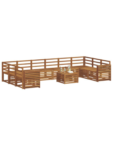 Set divani 13 pcs Naturale Legno di Acacia Massello