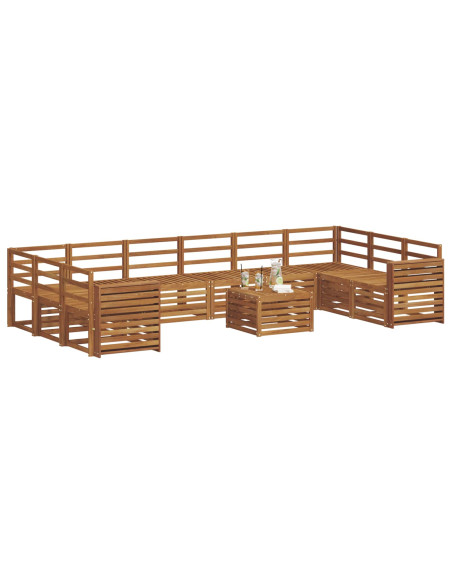 Set divani 13 pcs Naturale Legno di Acacia Massello
