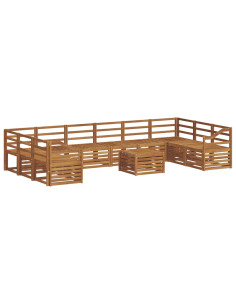 Set divani 13 pcs Naturale Legno di Acacia Massello 2