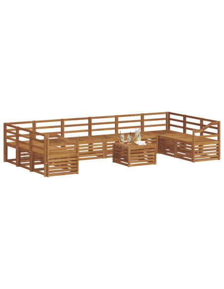 Set divani 13 pcs Naturale Legno di Acacia Massello