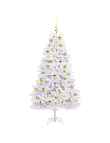 Albero di Natale Artificiale con Rami Pieghevoli Bianco 180 cm