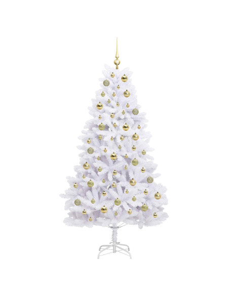 Albero di Natale Artificiale con Rami Pieghevoli Bianco 180 cm