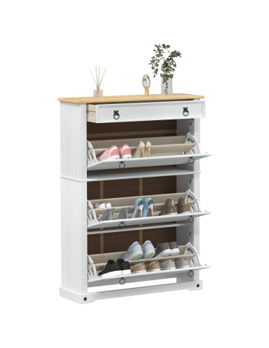 Mobile per scarpe con cassetto Corona Bianco 99 x 32 x 144,5 cm