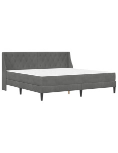 Struttura letto con materasso 2 pcs Grigio scuro Velluto 2