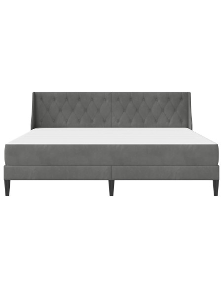 Struttura letto con materasso 2 pcs Grigio scuro Velluto