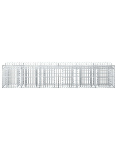 Letto rialzato in gabbione 2 pcs Argento 300 x 50 x 60 cm