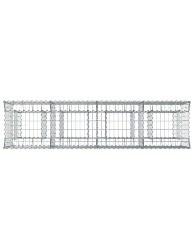 Letto rialzato in gabbione 2 pcs Argento 200 x 50 x 80 cm