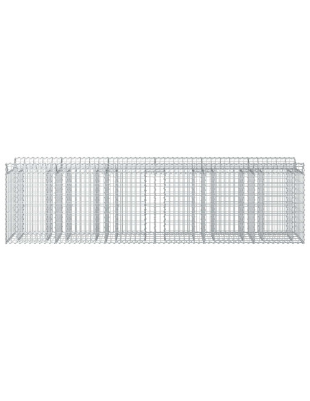 Letto rialzato in gabbione 2 pcs Argento 300 x 50 x 80 cm
