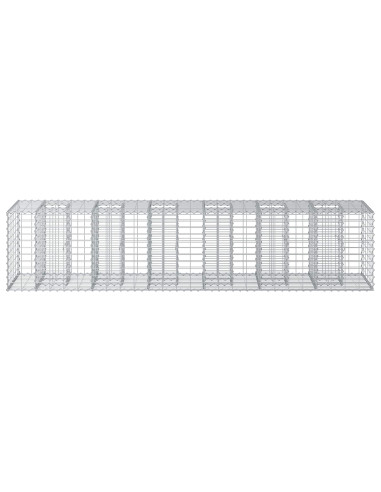 Letto rialzato in gabbione 2 pcs Argento 260 x 60 x 55 cm