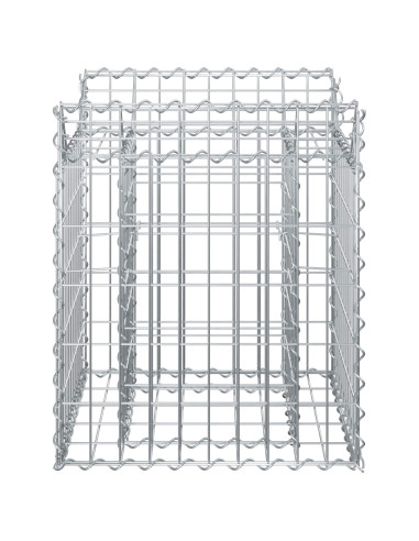 Letto rialzato in gabbione Argento 50 x 50 x 60 cm
